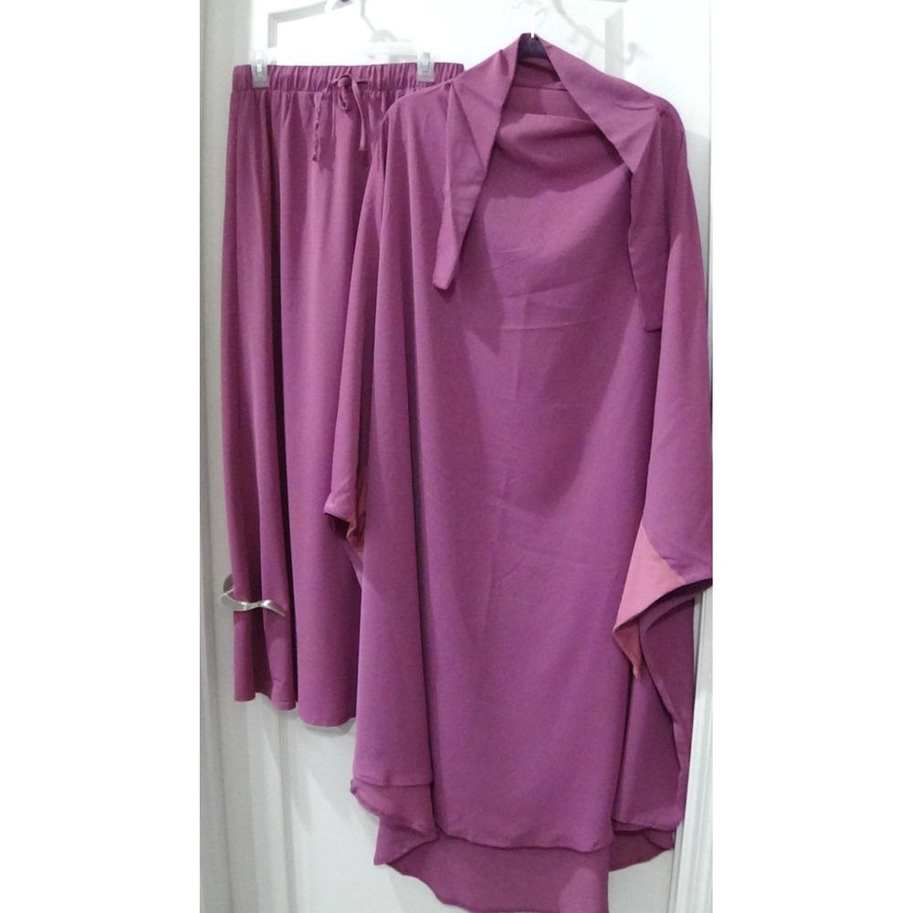 Muslim Hijab Abaya Women Overhead Khimar Prayer Dress Set Ramadan Robe #096